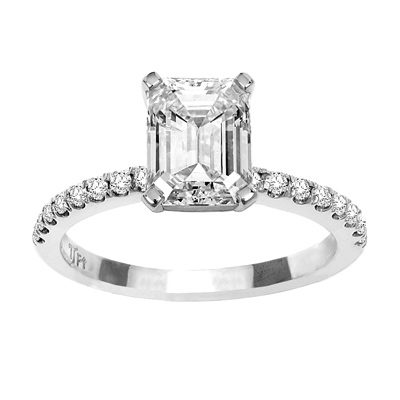 2ct emerald cut diamond ring 1-1396