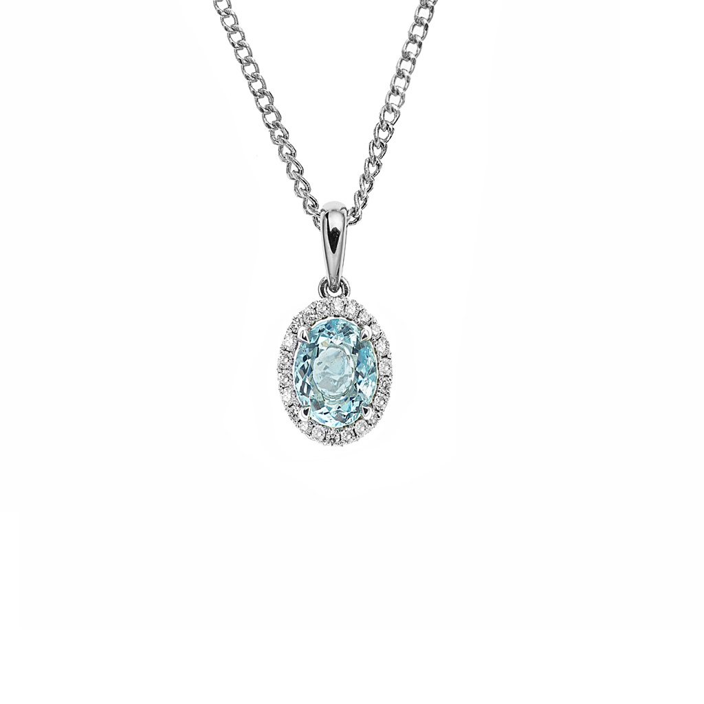 Aquamarine & Diamond Necklace - Temelli Jewellery