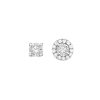 White Gold Diamond & Gemstone Halo Earrings - Image 6