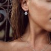 Pear Shape Tanzanite & Diamond Halo Drop Earrings - Image 2