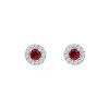White Gold Diamond & Gemstone Halo Earrings - Image 4