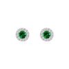 White Gold Diamond & Gemstone Halo Earrings - Image 5