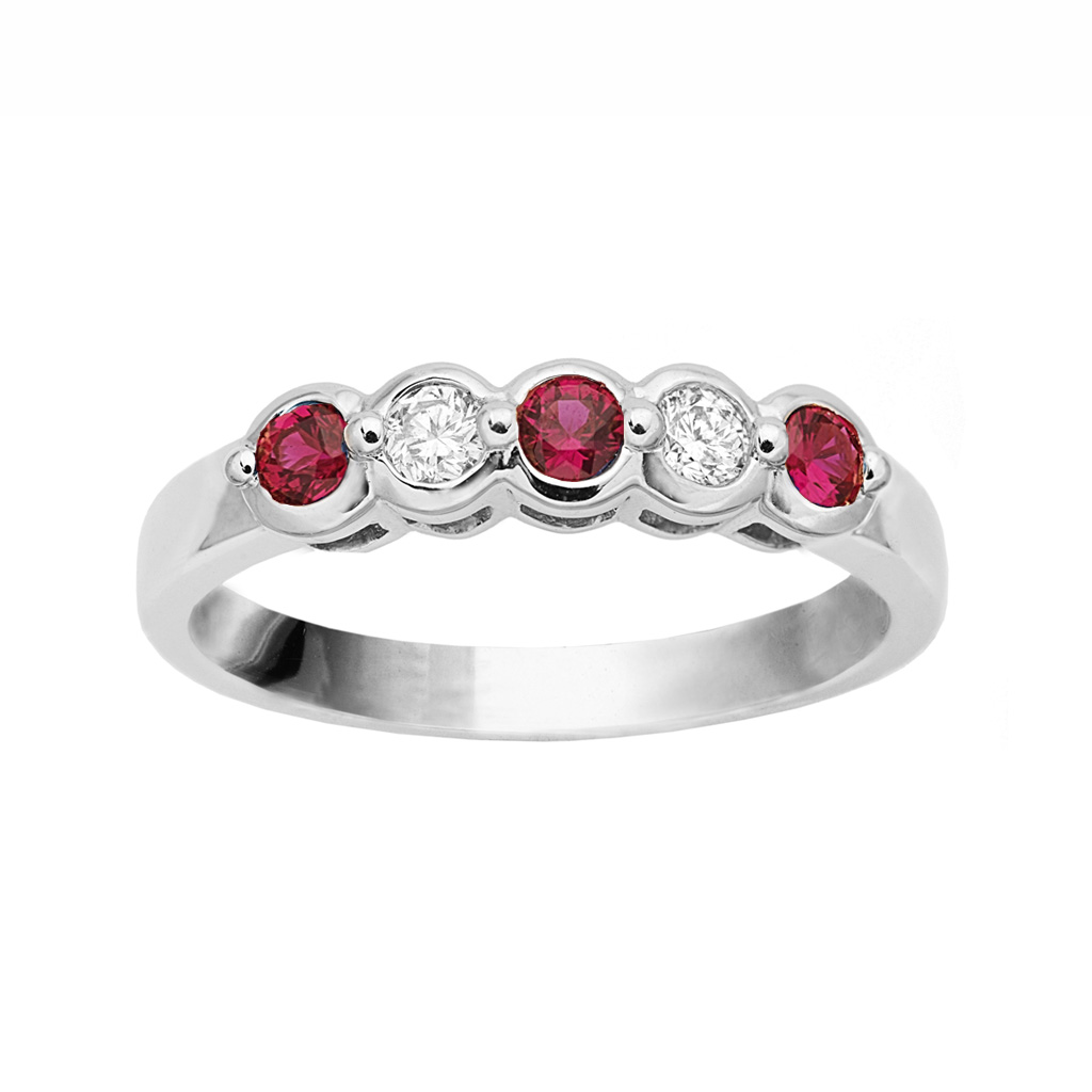 Ruby & Diamond Bezel Anniversary Ring – Temelli Jewellery