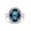 Aquamarine & Diamond Statement Ring