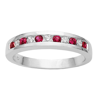 Ruby & Diamond Channel Set Anniversary Ring – Temelli Jewellery