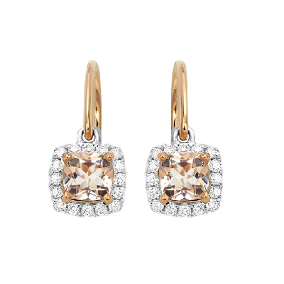 Morganite & Diamond Earrings – Temelli Jewellery