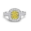 Fancy Intense Yellow Diamond Halo Ring