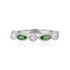 Milgrain Green Sapphire & Diamond Ring - Image 2