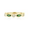 Milgrain Green Sapphire & Diamond Ring - Image 3