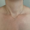 Petite Diamond Circle Necklace - Image 4