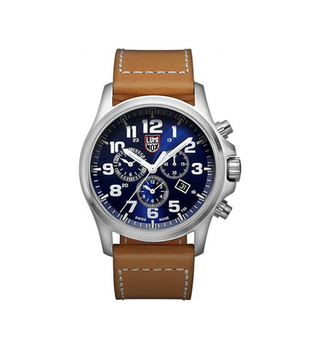 Luminox Atacama Field Chronograph Alarm Brown Blue Mens Watch