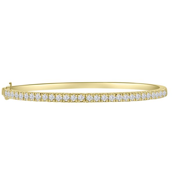 18ct Yellow Gold Diamond 4 Claw Bangle