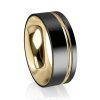 Zirconium & 9ct Inner Edge & Groove 7.5mm Wide Ring - Image 3