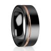 Zirconium & 9ct Offset Edge 7.5mm Wide Ring - Image 2
