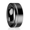 Zirconium & 9ct Offset Edge 7.5mm Wide Ring