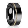 Zirconium & 9ct Offset Edge 7.5mm Wide Ring - Image 4