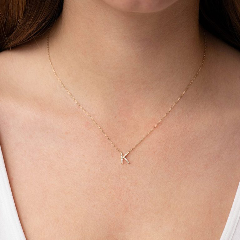 9ct Yellow Gold Diamond Initial Necklace Temelli Jewellery 9ct Yellow Gold Diamond Initial Necklace Temelli Jewellery