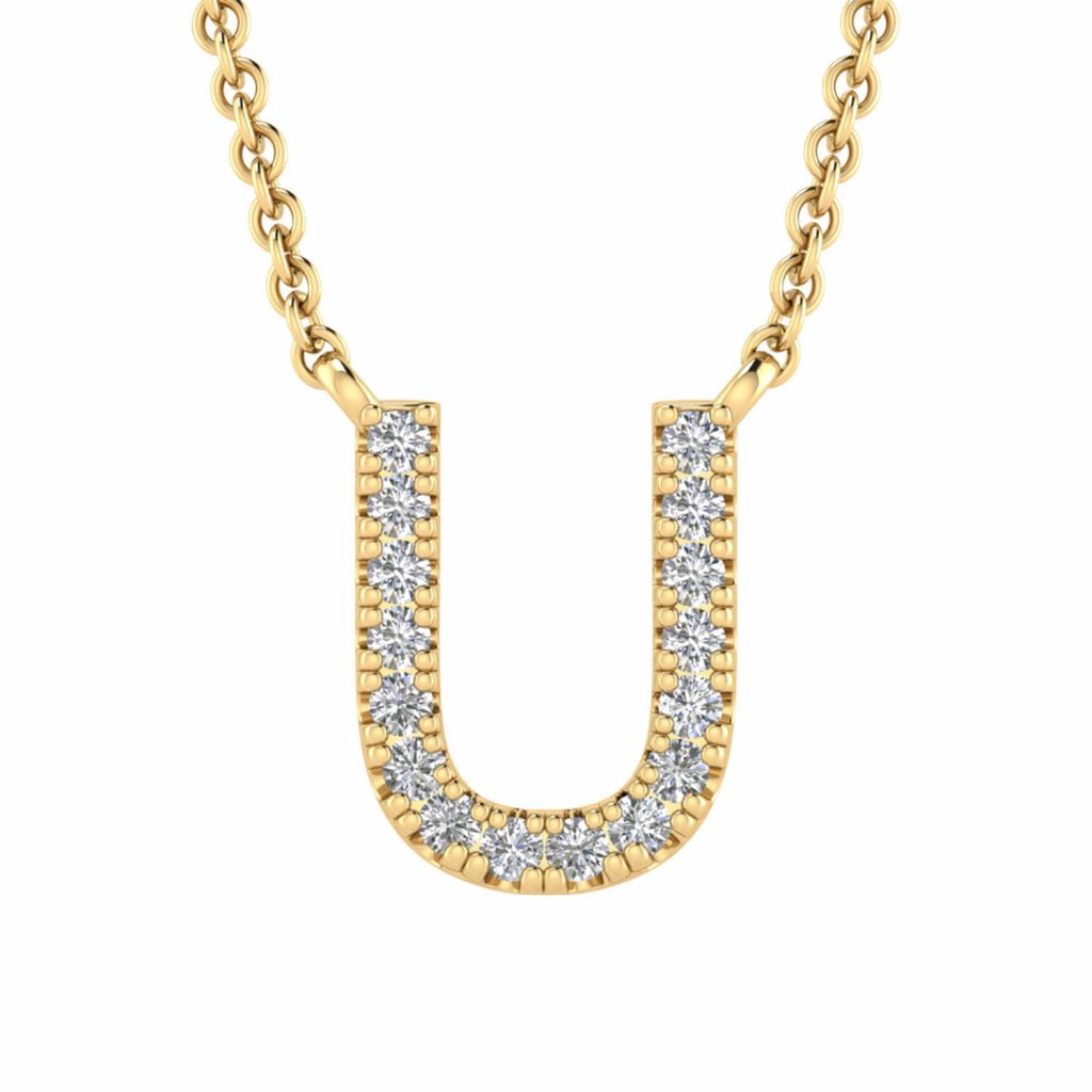 9ct Yellow Gold Diamond Initial Necklace Temelli Jewellery 9ct Yellow Gold Diamond Initial Necklace Temelli Jewellery