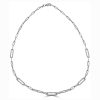 Diamond Set Paperclip Necklace - Image 3
