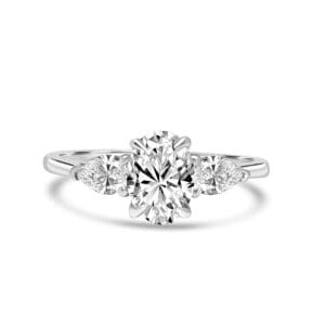 Diamond engagement ring with side stones.