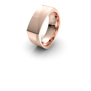 A simple rose gold ring with a smooth, polished finish.
