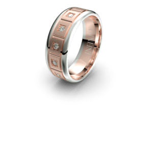 IN1555D Mens Rose Gold Diamond Ring