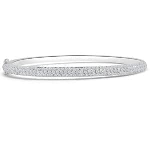 Pave Diamond Three Row Bangle