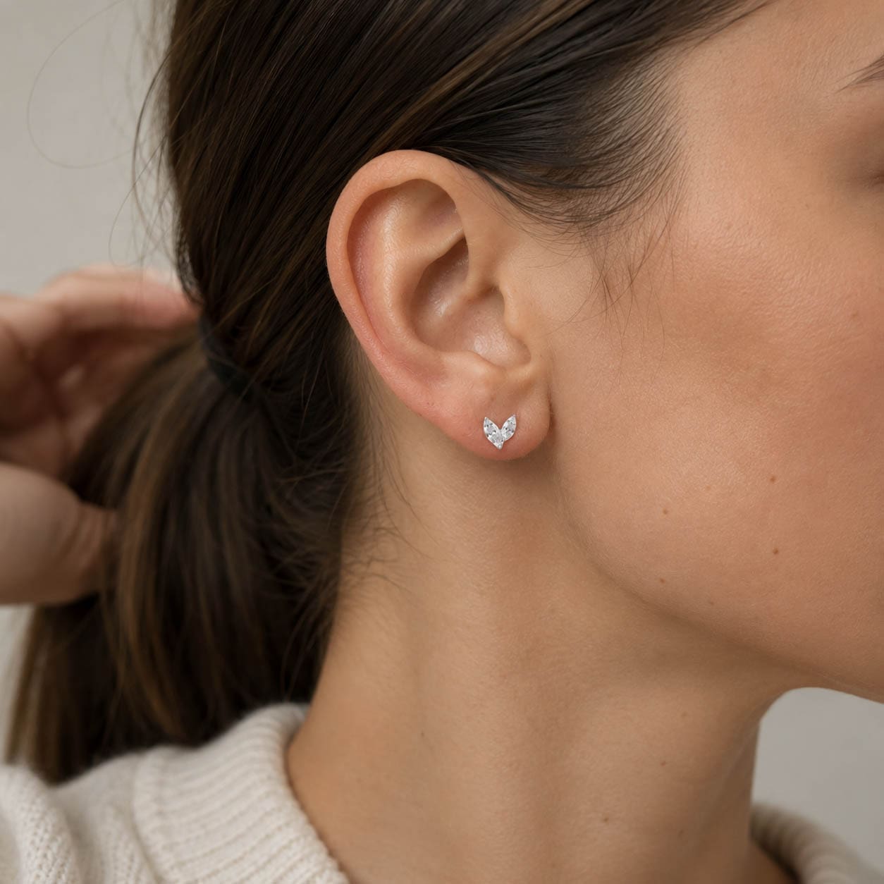 Marquise Fantasy Diamond Stud Earrings - Image 4