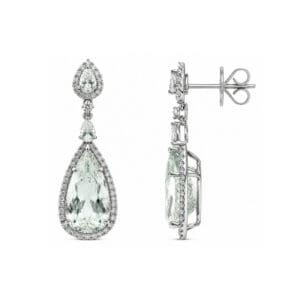 Mint Aquamarine & Diamond Earrings