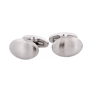 Classic Steel Matte Oval Cufflinks