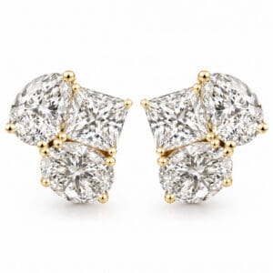 Mosaic Diamond Stud Earrings